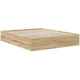  Krevetna konstrukcija s ladicama Sonoma hrast 160 x 200 cm | shoptok.hr