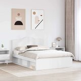  Konstrukcija postelje Bela 150 x 200 cm Masivno borovo les, (5000102363) | Shoptok.si