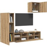 TV zidne jedinice 4 pcs Umjetnički hrast Konstruirano drvo | shoptok.hr