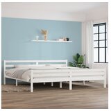  Posteljni okvir bel iz trdnega lesa 200x200 cm | Shoptok.si