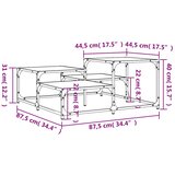  Stolić za kavu crni 87,5x87,5x40 cm od konstruiranog drva | shoptok.hr