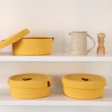 WALLXPERT JUT02003105D yellow cotton basket set (3 pieces) Cene