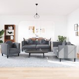 vidaXL Sedežna garnitura 3-delna z vzglavniki temno siv žamet | Shoptok.si