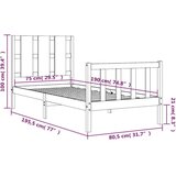  Posteljni okvir z vzglavjem bel 2FT6 trden les | Shoptok.si