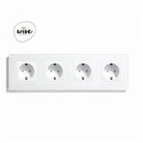 Wise Modularni panel sa 4 utičnice – stakleni panel beli | ePonuda.com