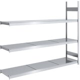 hofe Sestavljiv regal z velikimi policami, pocinkan, polica ŠxG 2250 x 600 mm, priključni regal, 3 jeklene police, višina 2000 mm | Shoptok.si