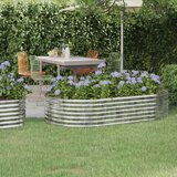 vidaXL Vrtna sadilica od čelika obloženog prahom 175x100x36 cm srebrna | shoptok.hr
