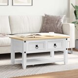  Kava Stol s ladicama Bijelo 85 x 50 x 45 cm Čvrsto borovo drvo | shoptok.hr