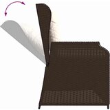 vidaXL Vrtna klop z blazino Rjava Poly ratan | Shoptok.si