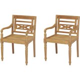 The Living Store Stol Batavia 2 kosa trdna tikovina - Vrtni Stol, (21479120) | Shoptok.si