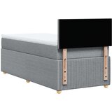 vidaXL Box spring postelja z vzmetnico svetlo siv 100x200 cm blago | Shoptok.si