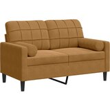  Dvosjed s ukrasnim jastucima smeđi 120 cm baršunasti | Eponuda.com