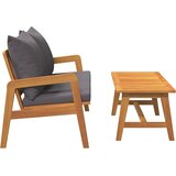 Bistro set s jastukom 2 pcs Prirodna nafta Čvrsto drvo akacije | shoptok.hr