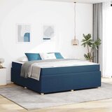  Posteljni okvir z vzmetnico Modra 180 x 200 cm blago | Shoptok.si