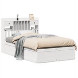 Maison Chic Posteljni okvir - Dvoposteljna postelja - Zakonska postelja brez vzmetnice bel 135x190 cm trdna borovina-J11296, (21775325) | Shoptok.si