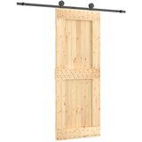  Klizna vrata 80 x 210 cm Čvrsta borovina (neobrađena) | shoptok.hr