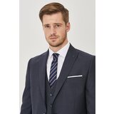 Altinyildiz classics Men's Anthracite Slim Fit Slim Fit Suit with Vest, Patterned Pattern