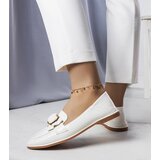 Gemre White Patent Leather Loafers with Buckle Erica | Shoptok.si