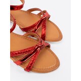 Shelvt Red sandals with an animal motif | Shoptok.si