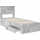  Krevetna konstrukcija Betonski sivi i srebrna 70 x 190 cm | shoptok.hr