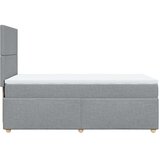 vidaXL Box spring postelja z vzmetnico svetlo siva 90x200 cm blago | Shoptok.si