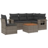  6-dijelni set vrtnih sofa od poliratana s jastucima sivi | shoptok.hr