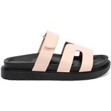 Shelvt Beige flip-flops with Velcro strap u