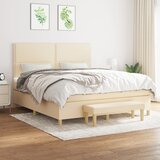 The Living Store Box spring postelja z vzmetnico krem 180x200 cm blago - Box Spring Postelja, (21514196) Cene