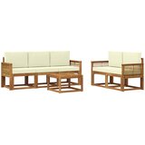  Set vanjskih sofa s jastukom 6 pcs Prirodna i krem Poliester | shoptok.hr