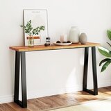 vidaXL Konzolna miza z naravnim robom 140x40x80 cm trden akacijev les | Shoptok.si