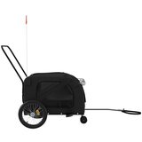 Prikolica za bicikl za ljubimce crna od tkanine i željeza | shoptok.hr