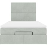vidaXL Otomanski posteljni okvir z vzmetnicami siv 120x190cm žamet | Shoptok.si