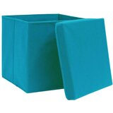  Kutije za pohranu s poklopcima 4 kom svjetloplave 32x32x32 cm | shoptok.hr