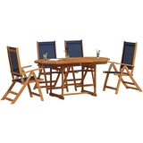  5-dijelni vrtni blagovaonski set od drva bagrema i tekstilena | Eponuda.com