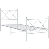  Metalni okvir kreveta uzglavlje i podnožje bijeli 75x190 cm | shoptok.hr