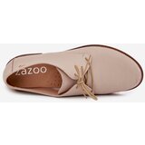 Zazoo Women's Leather Elegant Lace-Up Shoes 4238 Beige | Shoptok.si