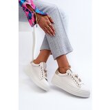 S. BARSKI Women's Leather Platform Sneakers with Decorative Buttons D&A | shoptok.hr