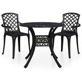vidaXL Bistro garnitura 3-delna liti aluminij črna, (20674093) Cene