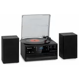 Auna Oakland DAB Plus, retro stereo sistem, DAB+/FM, funkcija BT, vinil, predvajalnik CD, predvajalnik kaset. vključno z zvočniki