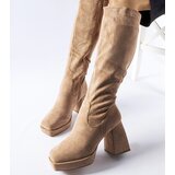 Gemre Beige warm boots on a massive heel Fantino | Shoptok.si