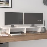  Stalak za monitor bijeli 100x27x15 cm od masivne borovine | shoptok.hr