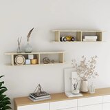vidaXL Stenska polica 2 kosa sonoma hrast 105x18x20 cm iverna plošča Cene
