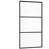  Klizna vrata s priborom crna 102 x 205 cm od ESG stakla | shoptok.hr