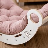 MeowBaby Bela/rožnata gugalnica iz borovega lesa 39x75x38 cm Montessori - | Shoptok.si
