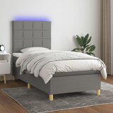  box spring s madracem LED tamnosivi 80 x 200 cm tkanina | shoptok.hr