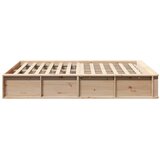  Krevetna konstrukcija Smeđa 135 x 190 cm Čvrsto borovo drvo | shoptok.hr