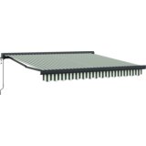 vidaXL Automatska retraktabilna nadstrešnica zelena i bijela 300x250 cm, nadstrešnica zamjenska tkanina za okvir 3x2.5 m zelena i bijela | shoptok.hr