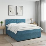  Boxspring krevet s madracem Tamno plava 140 x 190 cm Baršun | shoptok.hr
