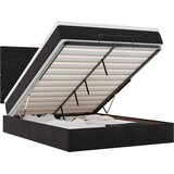 Ottoman krevet s madracima i LED diodama crni 140x200 cm baršun | shoptok.hr