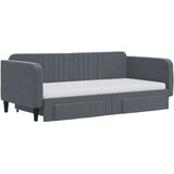  Dnevni krevet s pomoćnim ležajem i ladicama tamno sivi 90x190 cm baršun | shoptok.hr